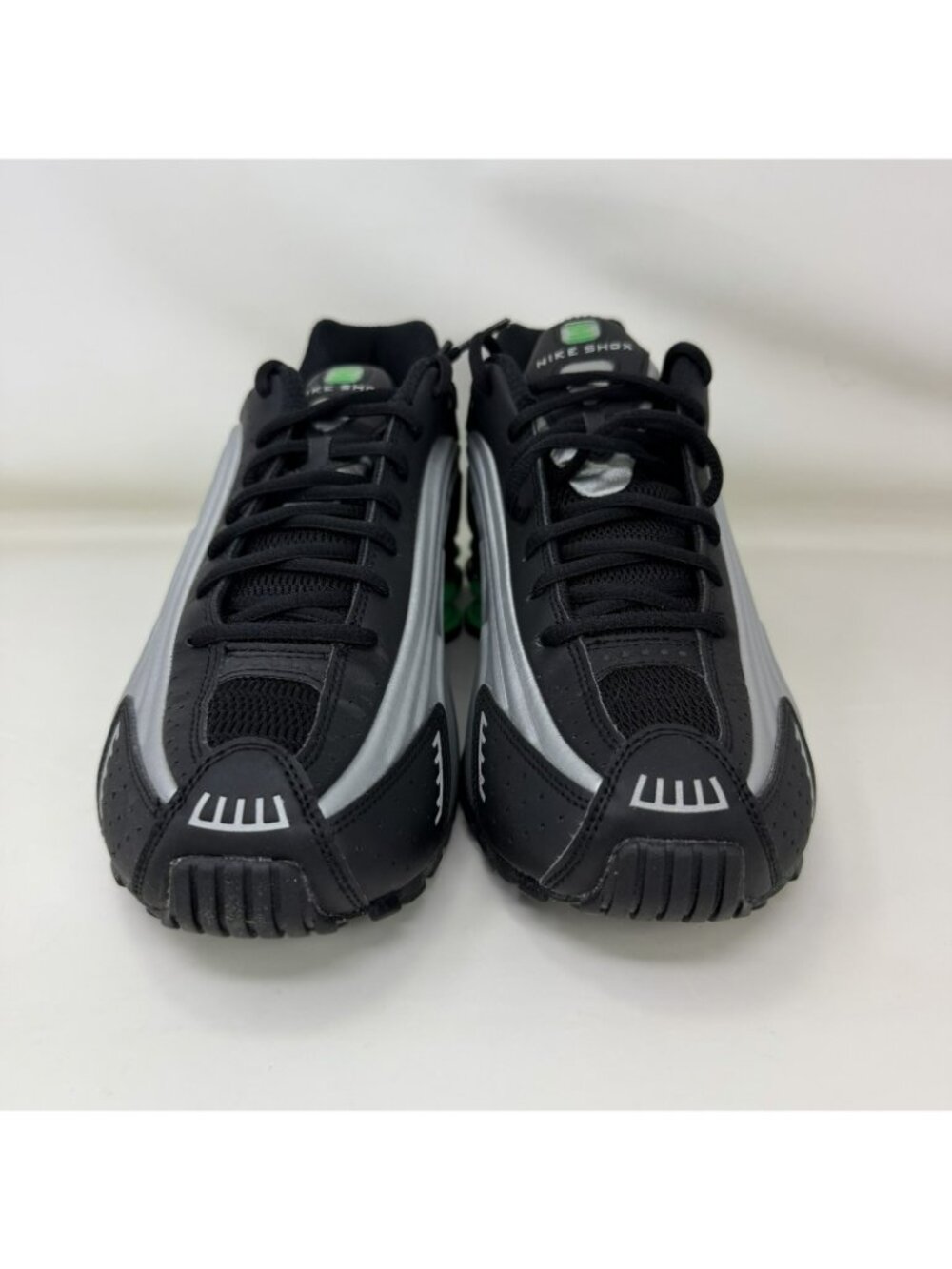 Nike Shox R4 Running Shoes Metallic Silver Black Green Men's Size 9 - Picture 3 of 8